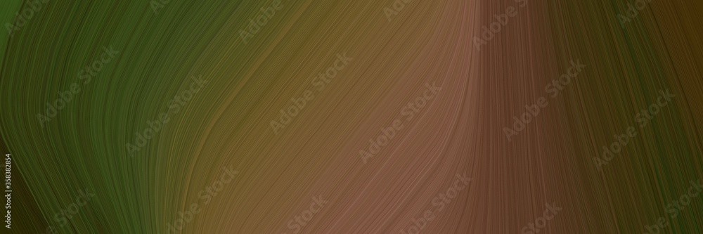 Aufkleber simple header with colorful modern soft curvy waves background design with dark olive green, very da