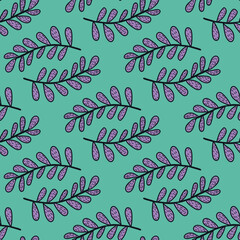 Leaves vector repeat pattern. perfect for stationary, homeware, backgrounds and textiles.