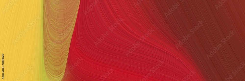 Aufkleber simple colorful abstract waves design with firebrick, pastel orange and dark red color