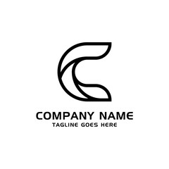 Initial C letter logo design template