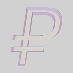 Obraz premium Ruble symbol sign isolated rouble Russian ruble 3d render
