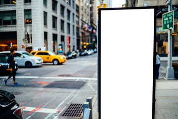 Clear empty billboard with copy space area for advertising text message or content, public...
