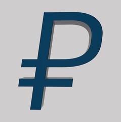 Fototapeta premium Ruble symbol sign isolated rouble Russian ruble 3d render