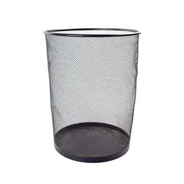 Empty garbage bin isolated on white background