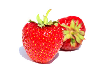 Ripe fresh juicy aromatic sweet berry strawberry on a white background isolated.