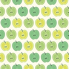 Vector summer pattern with apples. Seamless texture design.