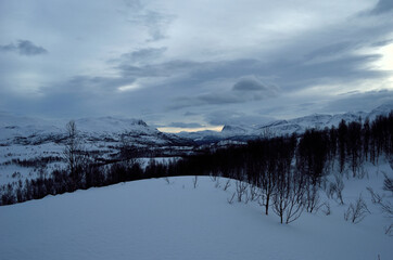 mountain winter landscape in Norway