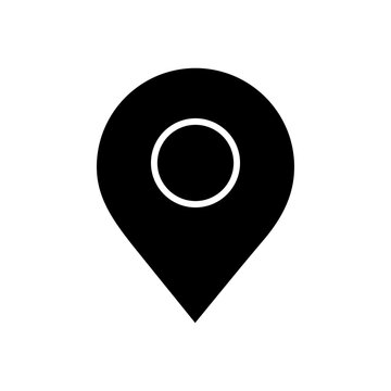 web icons concept, location pin icon, silhouette style