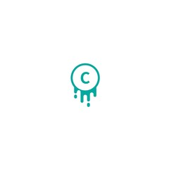 Letter C logotype in green color design concept
