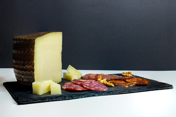 Table of typical sausages from Spain