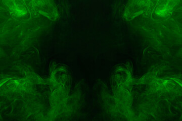 Green steam on a black background.