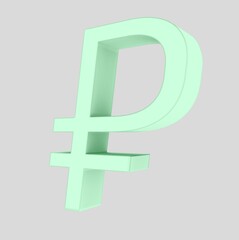 Obraz premium Ruble symbol sign isolated rouble Russian ruble 3d render