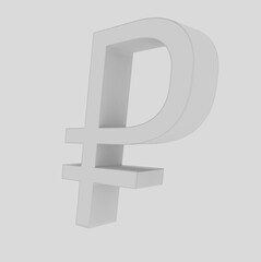 Ruble symbol sign isolated rouble  Russian ruble 3d render