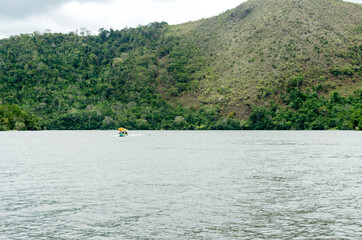 beautiful lake in the peruvian jungle
