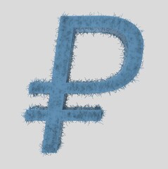 Ruble symbol sign isolated rouble  Russian ruble 3d render