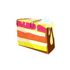 Colorful cake illustration. Pie, tasty, cream. Confectionery concept. illustration can be used for topics like sweets, food, tasty products