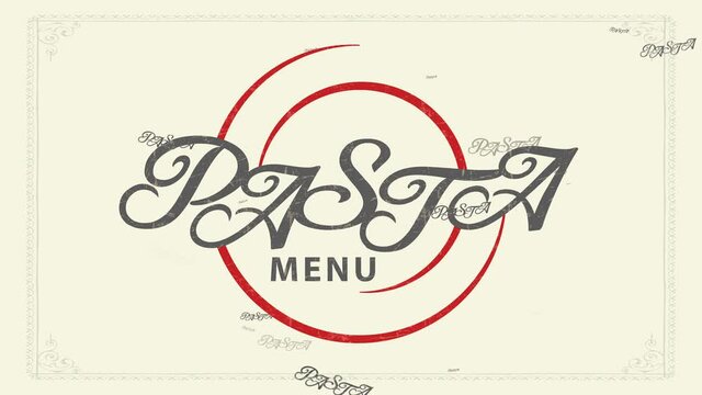 dumpling menu thinking with delicate formal handwriting over red swirl design over mature fashioned background with victorian frame