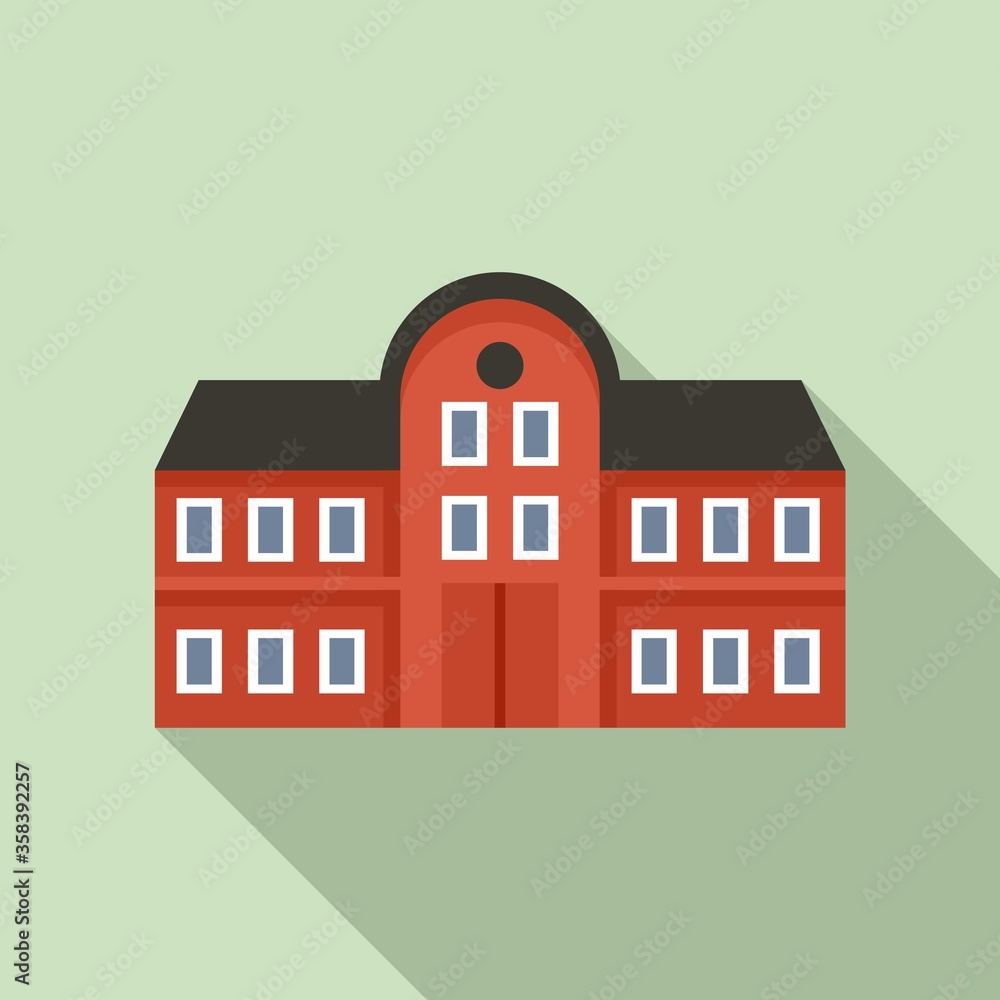 Poster university icon. flat illustration of university vector icon for web design