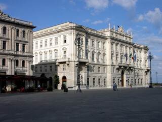 Fototapeta na wymiar Trieste, Italy, Palazzo del Lloyd Triestino