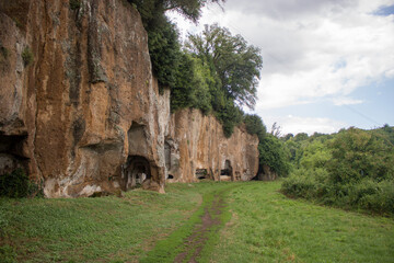 ruins and nature in the archaeological park of Sutri