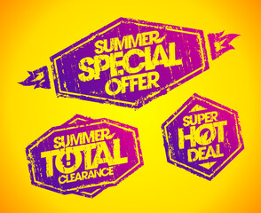 Stamps set - summer special offer, summer total clearance, summer hot deal