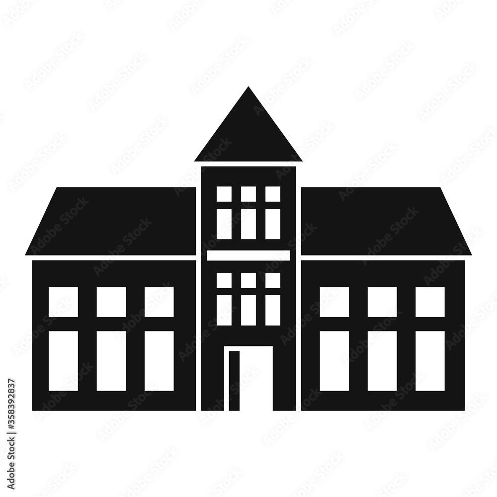Poster college building icon. simple illustration of college building vector icon for web design isolated o