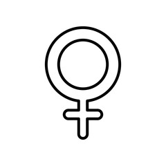 female gender symbol icon, line style