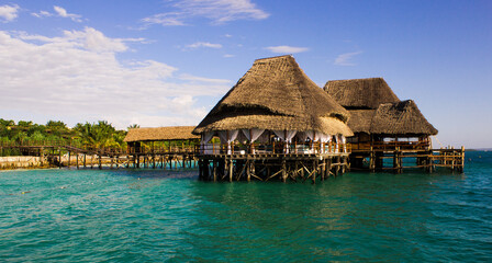 tropical resort on the water