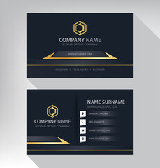 Business card in modern luxury style black and gold color