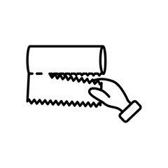 hand with kitchen paper icon, line style