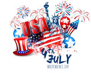 Happy Independence Day USA background - 4th of July USA independence day celebration vector illustration sale banner template design - American design Layout design template.