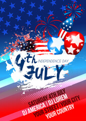 Happy Independence Day USA background - 4th of July USA independence day celebration vector illustration sale banner template design - American design Layout design template.
