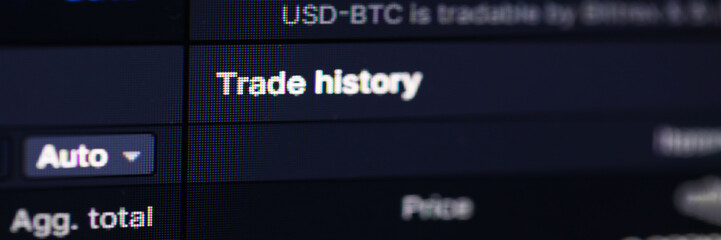 Trade history on screen