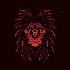 vector the lazy lion illustration. perfect for t-shirt, cloth and poster design