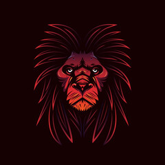 vector the lazy lion illustration. perfect for t-shirt, cloth and poster design