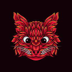 vector decorative cat illustration. perfect for t-shirt and poster design