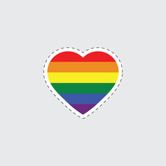 Obraz premium Gay heart vector or LGBT logo . Rainbow flag. Pride sticker.