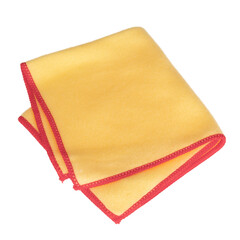 Typical UK duster, yellow with red edging, Isolated on white.