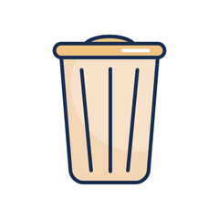 trash can icon, line fill style