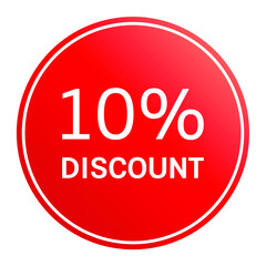 10% off sale. 10% off discount promotion vector isolated on white background.