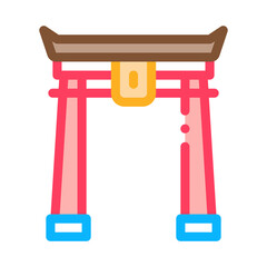 chinese arch with columns icon vector. chinese arch with columns sign. color symbol illustration