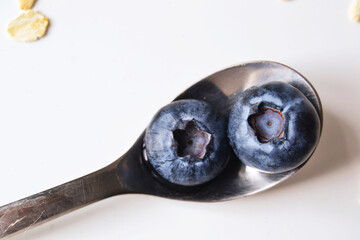 Blueberries on a vintage spoon