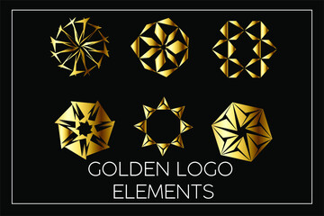 
GOLDEN LOGO ELEMENTS Package of Gold Modern Universal abstract geometric symbols, line and design elements for logos, designs and for may more.