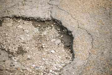 smashed asphalt