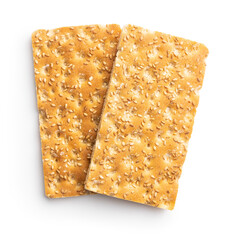 Knackebrot. Wholegrain crispbread with sesame seed.