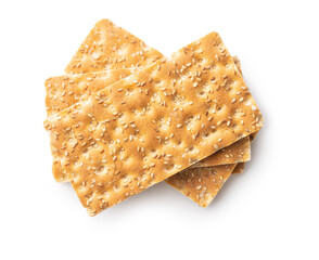 Knackebrot. Wholegrain crispbread with sesame seed.