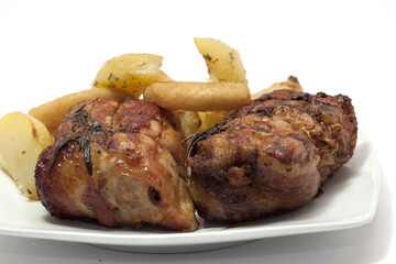 roast grilled beef with aluminum tub