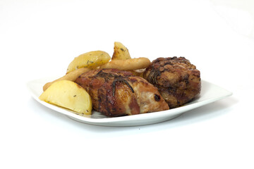 roast grilled beef with aluminum tub