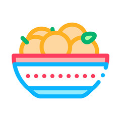 bowl of oranges icon vector. bowl of oranges sign. color symbol illustration