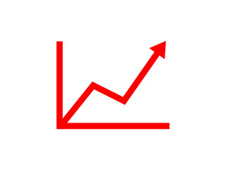 Vector chart icon. Graph growing up; movement; growth; progress; leap.